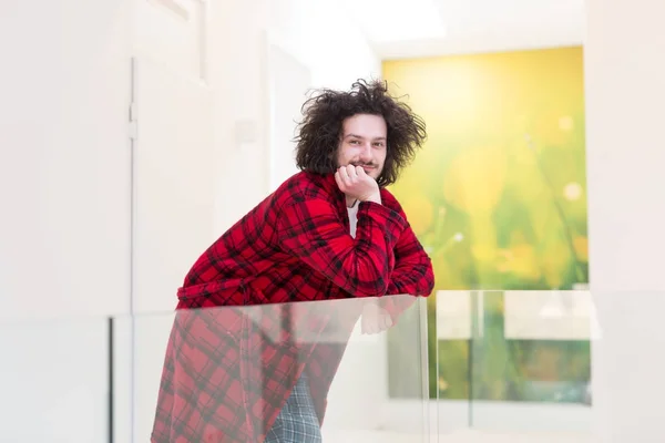 Portrait of young man in bathrobe — Stock Photo, Image