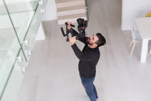 Videografo al lavoro — Foto Stock