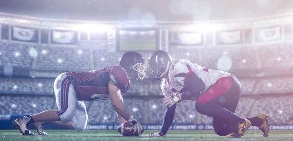 American football players are ready to start — Stock Photo, Image