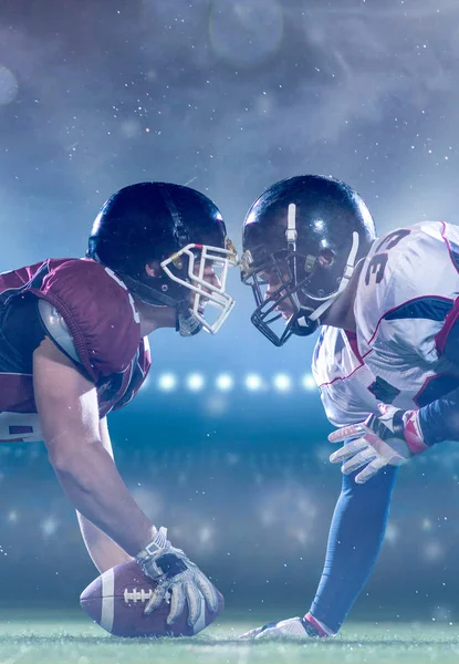 American football spelers zijn klaar om te beginnen — Stockfoto