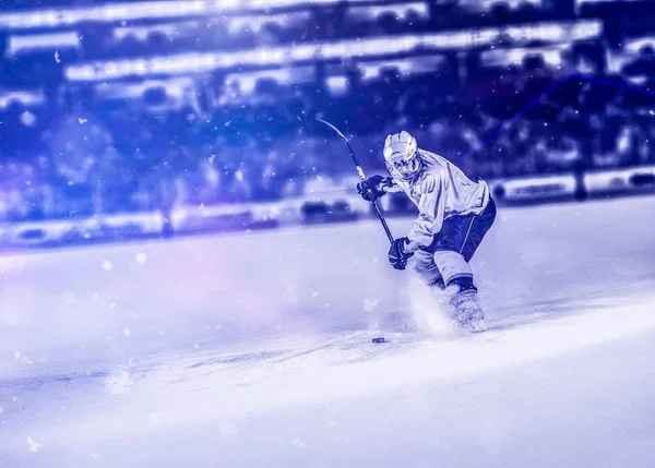 Ice Hockey Player Action Kicking Stick — Stock Photo, Image