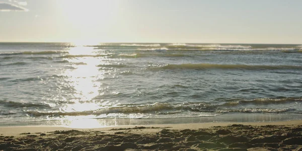 Spiaggia Mare Nessuno Autunno Giorno — Foto Stock