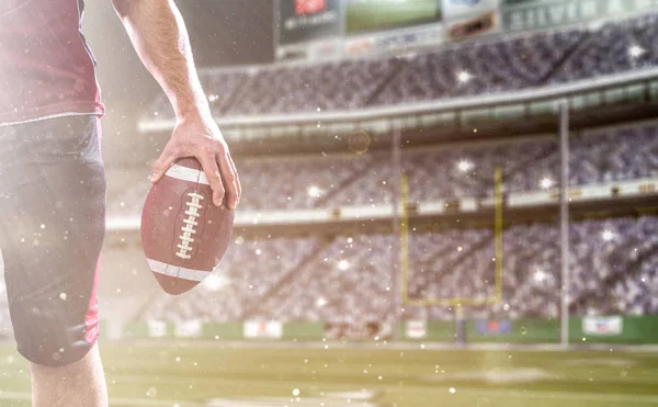 Closeup American Football Player isolated on big modern stadium — Stock Photo, Image