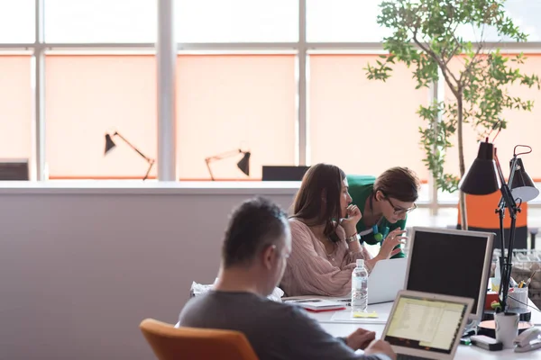 Group Startup Business People Working Everyday Job Busy Coworking Office — Stock Photo, Image