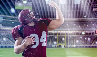 Amerikan futbolu oyuncusu kutluyor gol