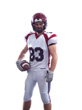 beyaz izole Amerikan futbolu oyuncusu