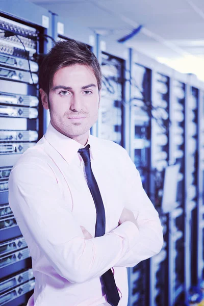 Group Young Business People Engineer Network Server Room Solving Problems — Stock Photo, Image