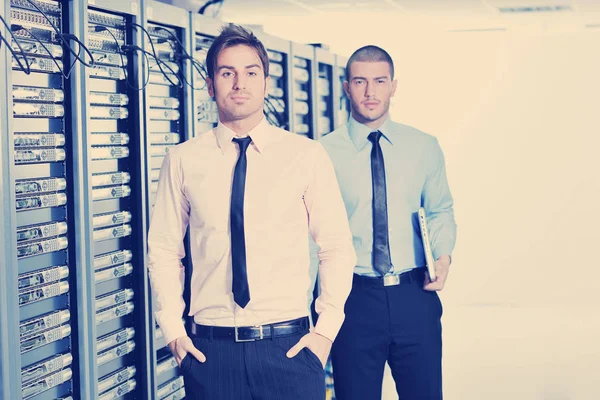 Group Young Business People Engineer Network Server Room Solving Problems — Stock Photo, Image