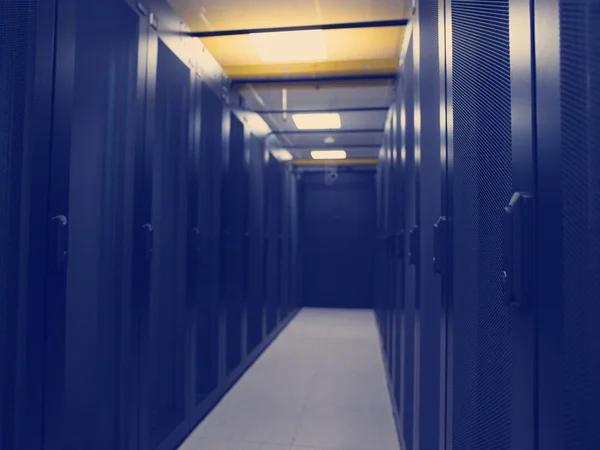 Modern Server Room Black Servers Hardwares Internet Data Center — Stock Photo, Image