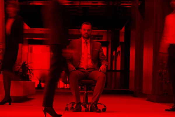 Business Man Sitting Office Chair People Group Περνώντας Έννοια Του — Φωτογραφία Αρχείου
