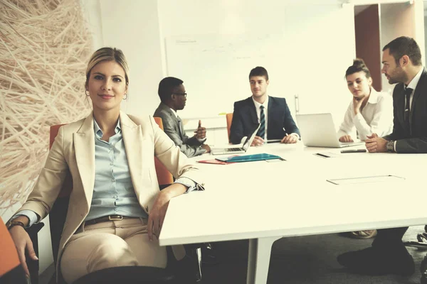 Young Business People Group Have Meeting Working Modern Bright Office — Stock Photo, Image
