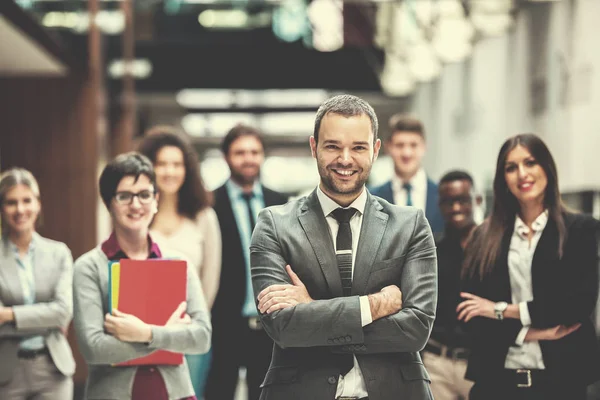 Young Multi Ethnic Business People Group Walking Standing Top View — Stock Photo, Image