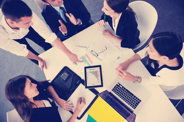 Grupo Jóvenes Empresarios Felices Una Reunión Oficina — Foto de Stock