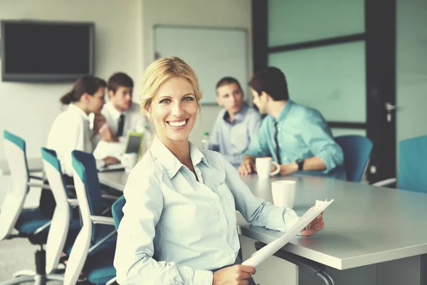 Group Happy Young Business People Meeting Office — Stock Photo, Image