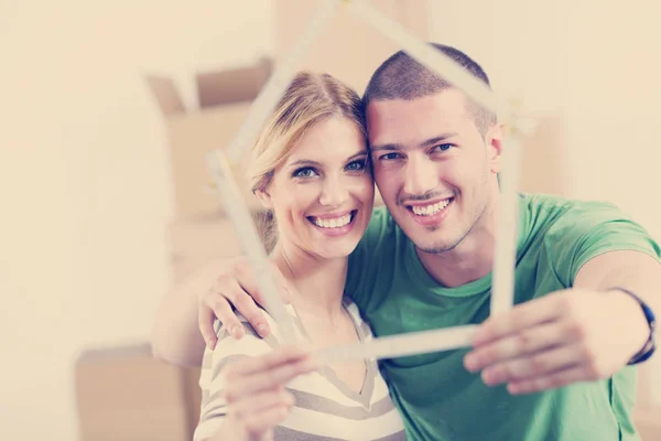 Happy Young Couple Moving New House — Stock Photo, Image