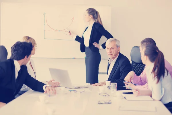 Geschäftsleute Team Bei Einem Meeting Einer Hellen Und Modernen Büroumgebung — Stockfoto