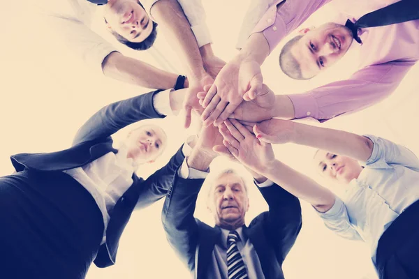 Business People Group Joining Hands Representing Concept Friendship Teamwork Low — Stock Photo, Image