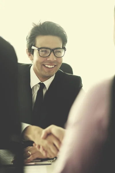 Confident Young Business Man Attending Meeting His Colleagues — Stock Photo, Image