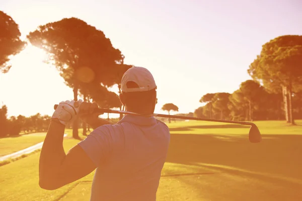 Golf-lejátszó shot ütő — Stock Fotó