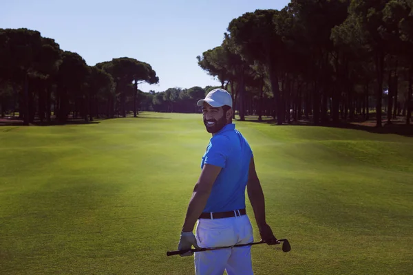 Jugador de golf retrato de espalda — Foto de Stock