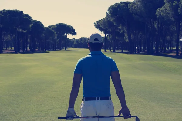 Golf játékos portré hátulról — Stock Fotó