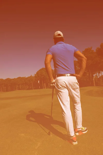 Golf player portrait from back — Stock Photo, Image