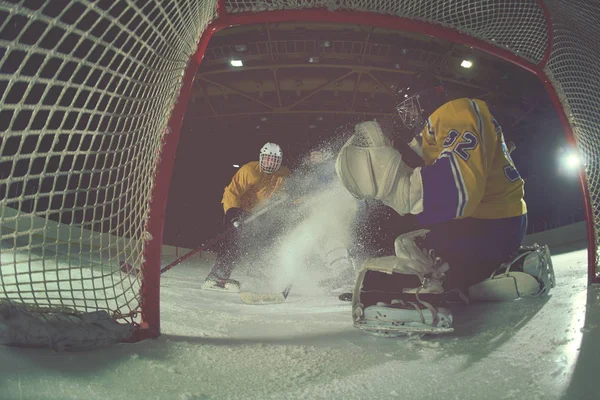 Ice Hockey Goalkeeper Player Goal Action — Stock Photo, Image