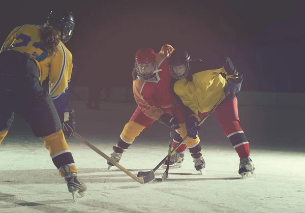 Giocatori Hockey Ghiaccio Sport Azione Comptetition Business Concpet Teen Girls — Foto Stock