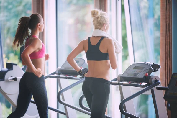 Sport Fitness Lifestyle Technologie Mensen Concept Lachende Vrouw Die Traint — Stockfoto