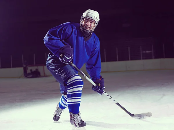 Joueur Hockey Sur Glace Action Coup Pied Avec Bâton — Photo