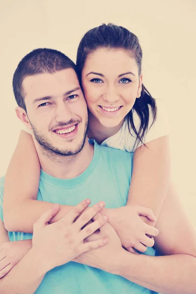 Feliz Pareja Joven Entrenamiento Fitness Diversión Club Gimnasia Deportiva —  Fotos de Stock