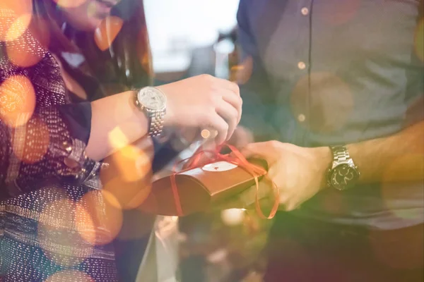 Ano novo e festa de escritório de Natal fechar — Fotografia de Stock