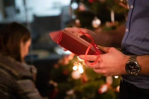 Yeni yıl ve Noel ofis partisi kapanıyor. — Stok fotoğraf