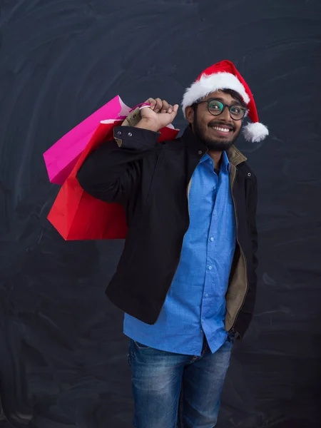 Babbo Natale indiano con shopping bags — Foto Stock