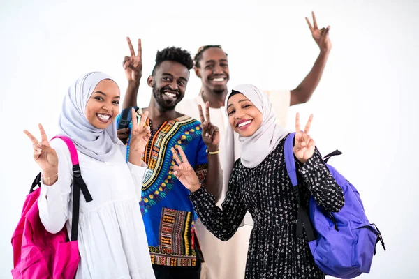 Porträtt av afrikanska studenter grupp — Stockfoto