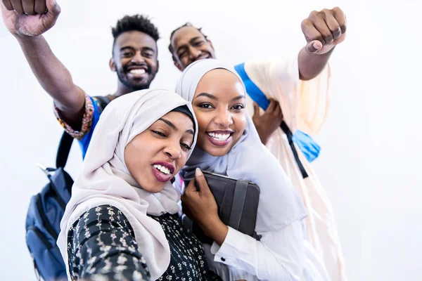 Porträt einer afrikanischen Studentengruppe — Stockfoto