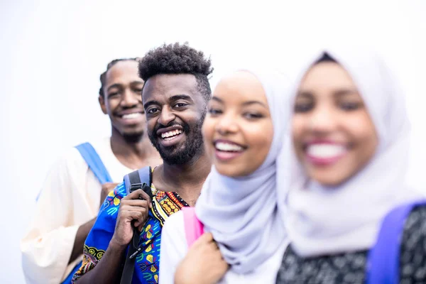 Retrato do grupo de estudantes africanos — Fotografia de Stock