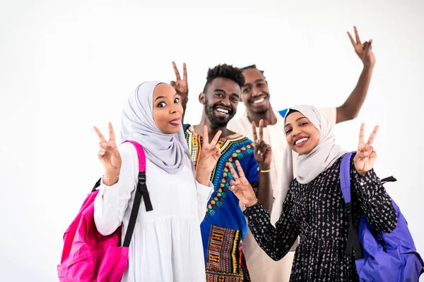 Portret afrykańskiej grupy studenckiej — Zdjęcie stockowe
