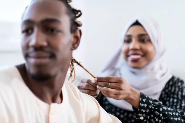 Afrikanska muslimska par — Stockfoto