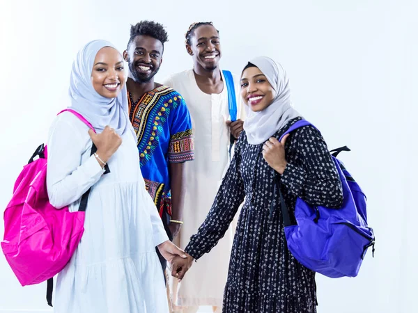 Portrait d'étudiants africains groupe — Photo