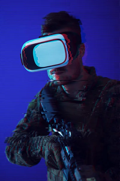 Soldat virtuell verklighet — Stockfoto