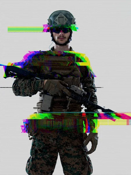 Soldaat Glitch — Stockfoto