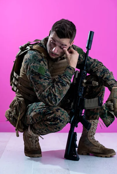 Soldado con problemas — Foto de Stock