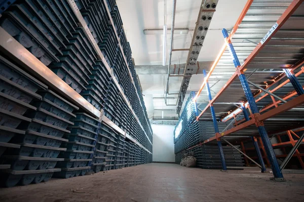 Gold rock core drill samples storage — Stock Photo, Image