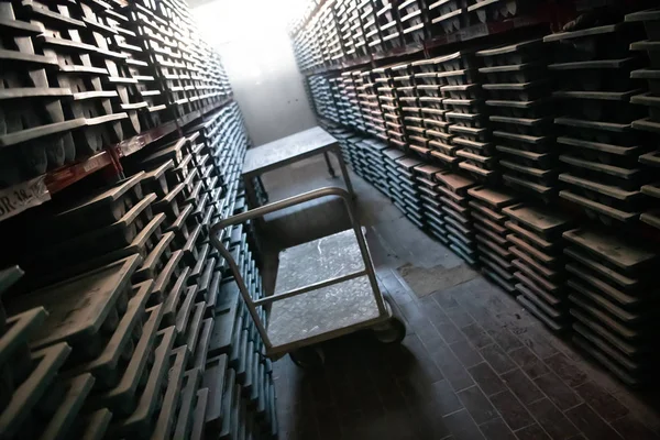 Gold rock core drill samples storage — Stock Photo, Image