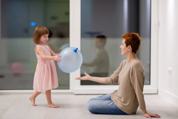 Happy Family Spending Time Together Young Redhead Mother Cute Little — Zdjęcie stockowe