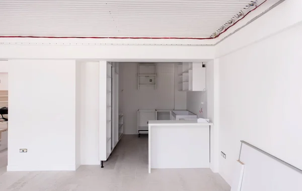 Intérieur Vide Élégant Appartement Moderne Aire Ouverte Deux Niveaux Avec — Photo