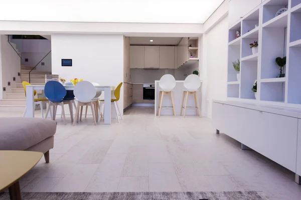 Interior Lujoso Moderno Diseño Espacio Abierto Apartamento Dos Niveles Con — Foto de Stock