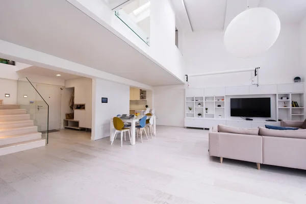 Intérieur Élégant Appartement Luxe Moderne Aire Ouverte Deux Niveaux Avec — Photo