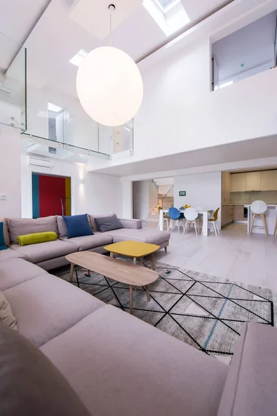 Intérieur Élégant Appartement Luxe Moderne Aire Ouverte Deux Niveaux Avec — Photo